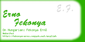 erno fekonya business card