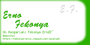 erno fekonya business card